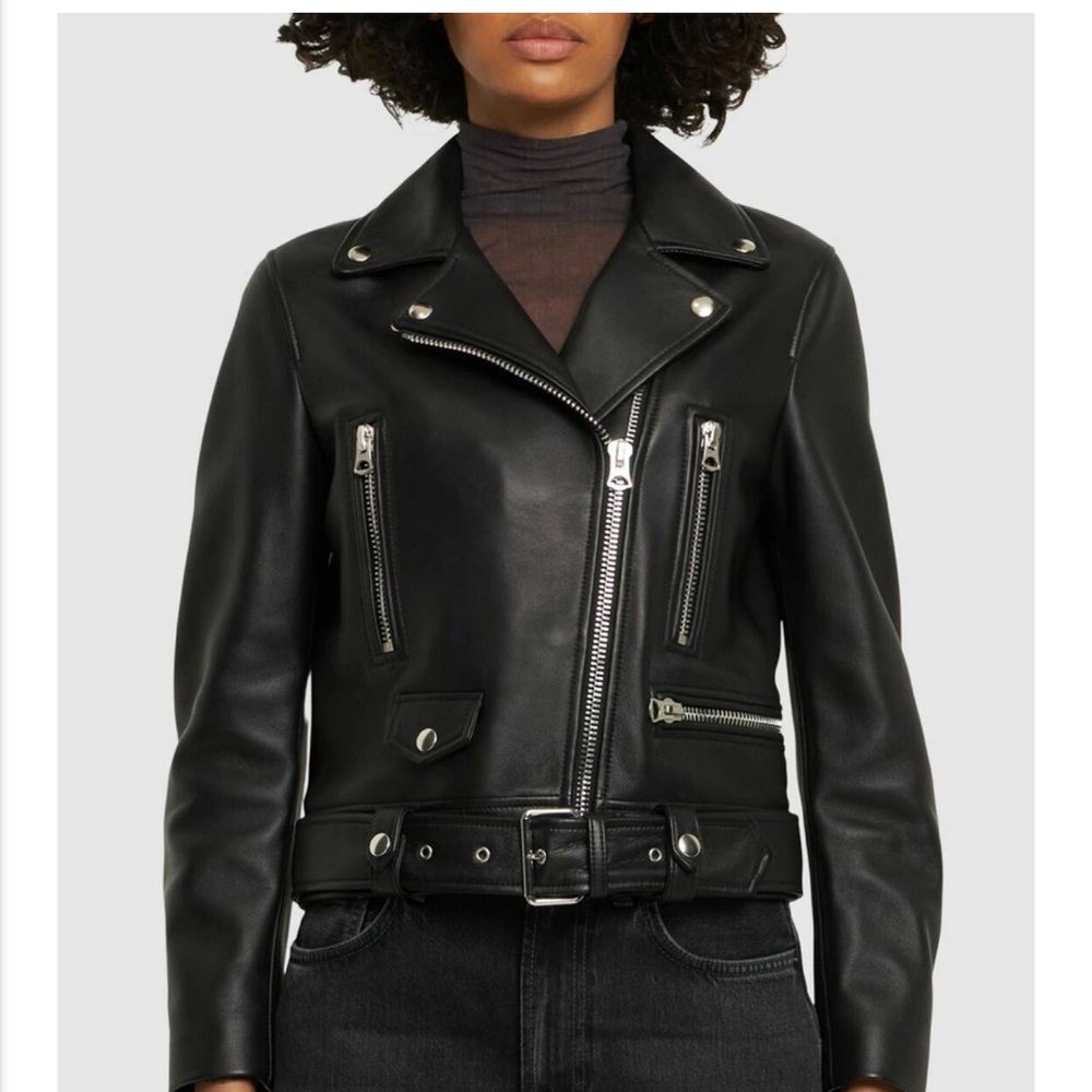 Acne Studios Black Leather Biker Jacket